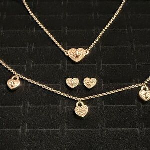 Coach Rose Gold Necklace, Bracelet and Earring Set